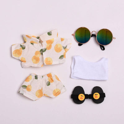 Labubu summer beach clothes 5pcs set doll clothes ( Doll not included)