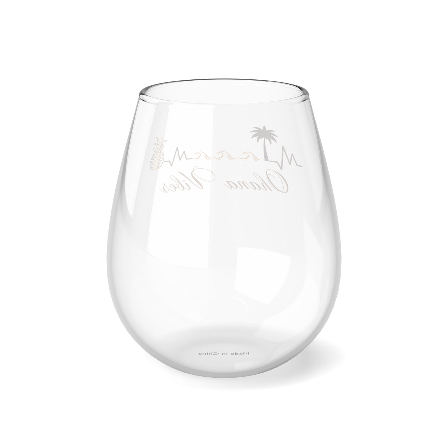 Ohana Pineapple Stemless Wine Glass, 11.75oz