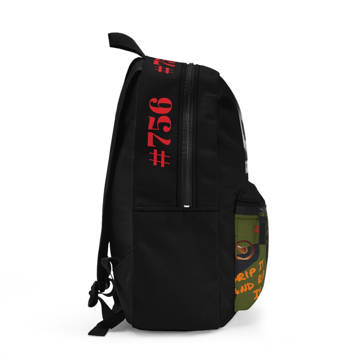 Camo Dirtbike Backpack with racing flags #756