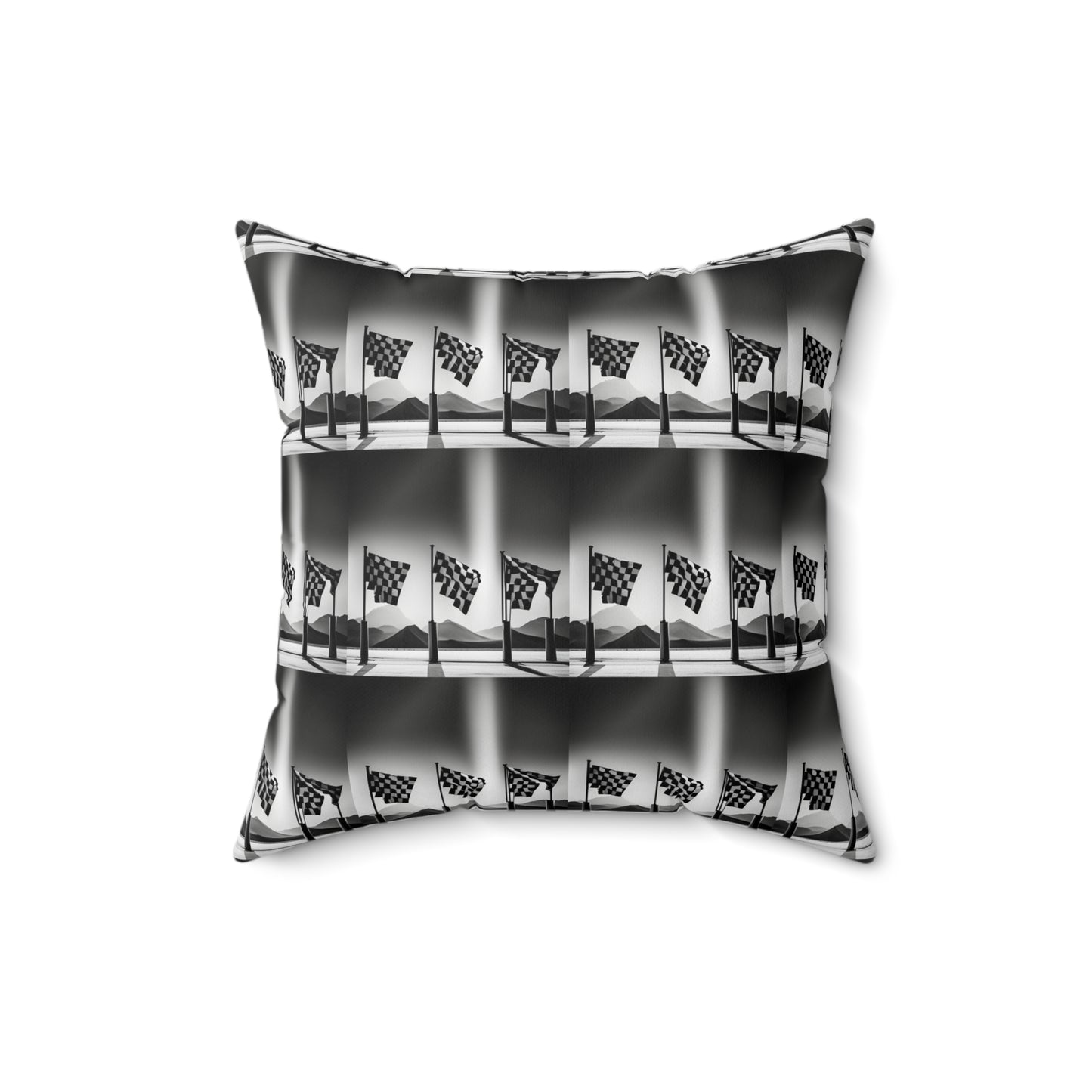 Spun Polyester Square Pillow - Racing Flags