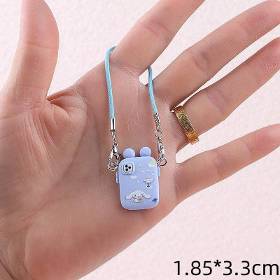 Labubu Plush Accessory – Mini Cartoon Phone Key Prop (Doll Not Included) Blue