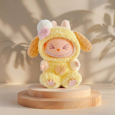 Crochet labubu clothes, handmade labubu outfit-yellow ( Doll not included)