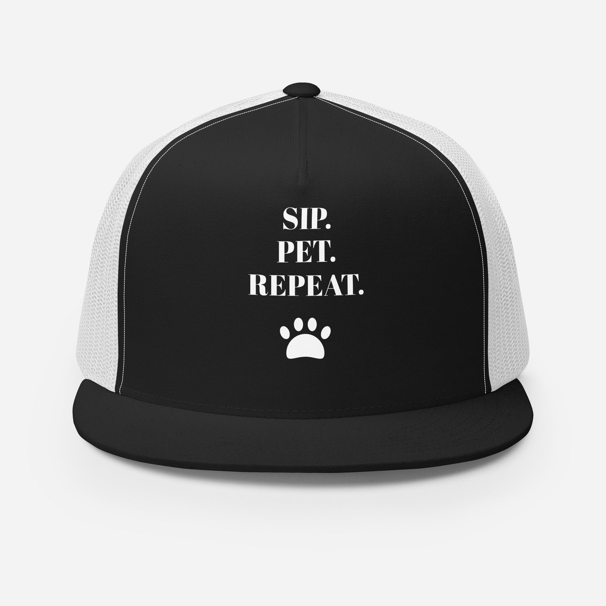 Sip Pet Repeat Trucker Hat | Dog Lover Hat | Coffee Lover Hat | Adjust ...