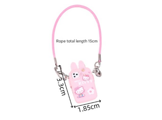 Labubu Plush Accessory – Mini Cartoon Phone Key Prop (Doll Not Included) Blue