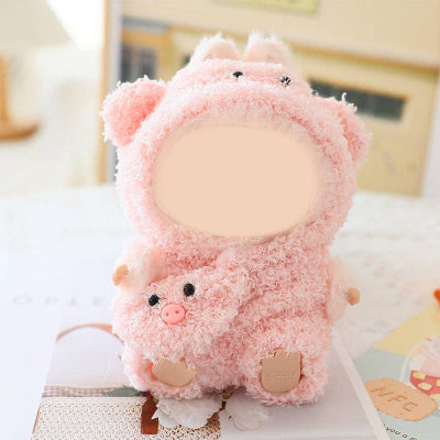 Pink Piggy - Handmade Labubu Animal Costume – Cute Furry Outfit for Plush Dolls (Doll not included)