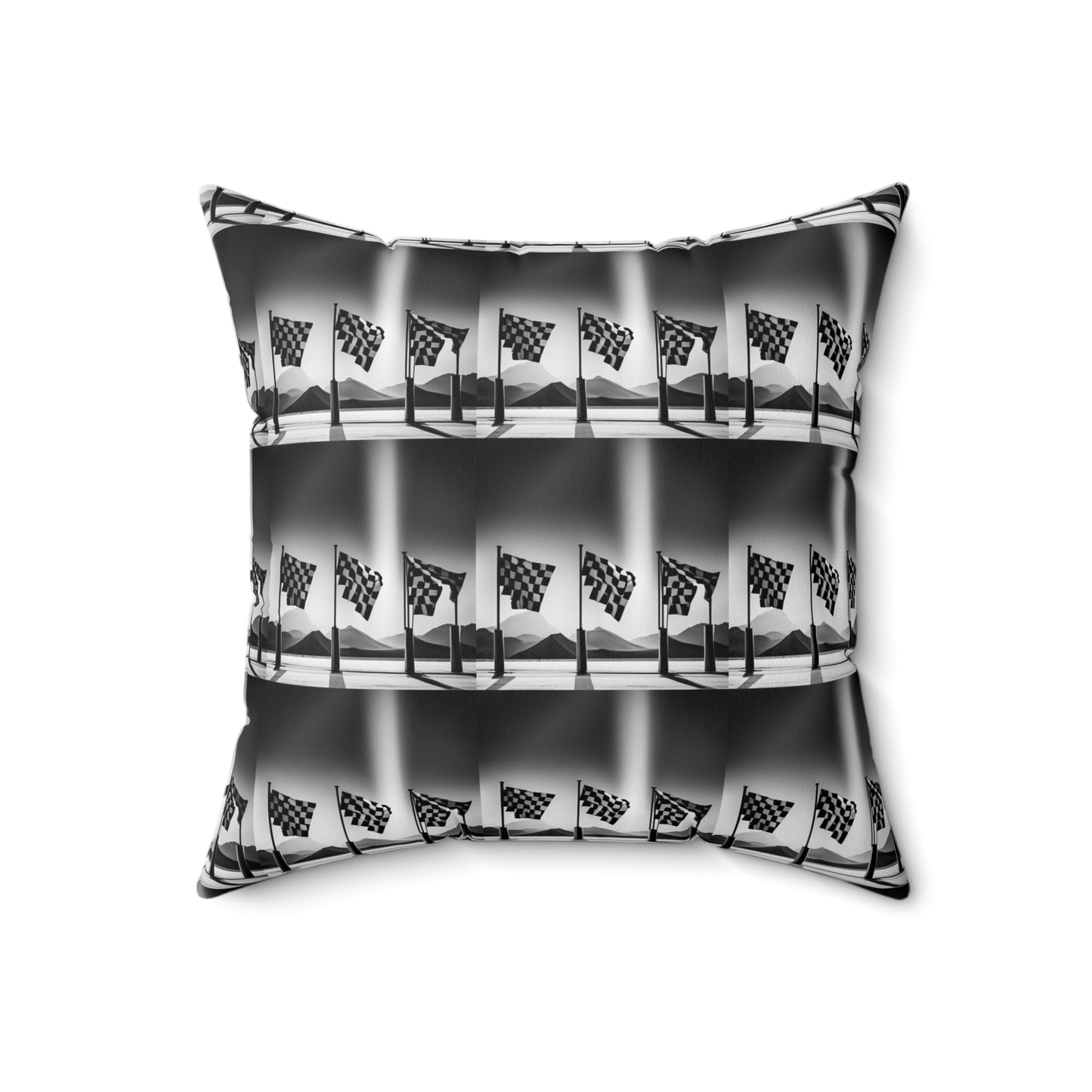 Spun Polyester Square Pillow - Racing Flags