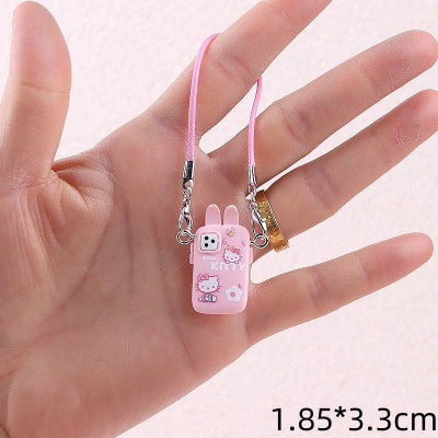 Labubu Plush Accessory – Mini Cartoon Phone Key Prop (Doll Not Included)- Pink