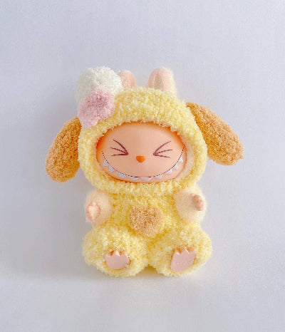 Crochet labubu clothes, handmade labubu outfit-yellow ( Doll not included)